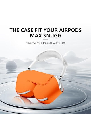 Apple Uyumlu AirPods Max İle Uyumlu Koruyucu Kılıf, Pu Deri, Mıknatıslı Kapama, Sleep Mode Destekli, Çizilmez Turuncu