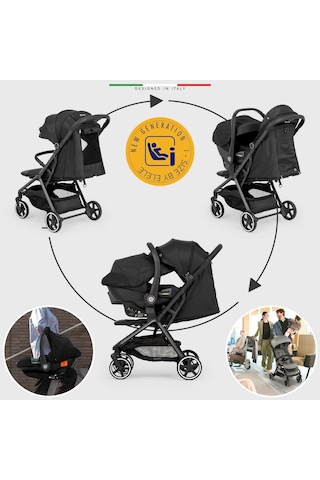 Elele Cabina Kabin Tipi Travel Sistem Bebek Arabası Siyah