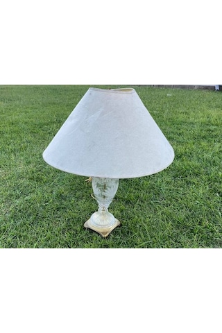 Kristal Desenli Cam Antika Abajur 75 CM