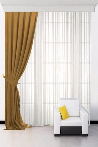 Açık Hardal Ada Fon Perde Normal Pile 1'e 2,5 Pile-açık Hardal Açık Hardal