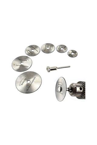 Daire Testere Bıçağı Seti, 6 Adet Döner Alet El Daire Testeresi, 3,2 Mm Çubuklu, Mini Delikli Kesme Diskleri, Ahşap, Plastik, Bakır, Alüminyum Ve İnce Sac İçin Kesme Diskleri