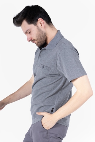 T-shirt %100 Pamuk Polo Yaka Fleto Cepli %100 Pamuk Füme Melanj