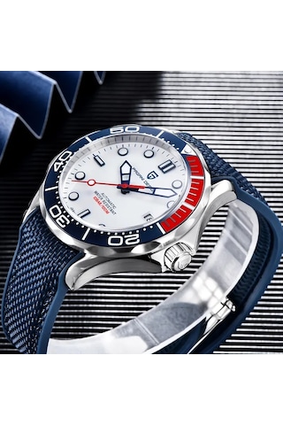 Pagani Design Pd-1667 007 42mm Japan Seiko Nh35 Otomatik Erkek Kol Saati Gümüş-siyah-turuncu