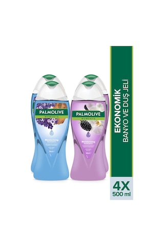 Palmolive Moments Sandal Ağacı Lavanta & Böğürtlen Orkide Nemlendirici Duş Jeli 4 x 500 ML