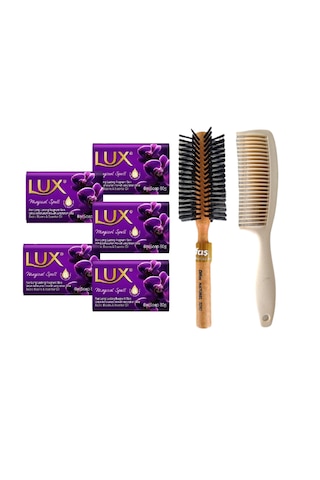 Lux Magical Spell Banyo Sabunu 5 x 80 G + Difaş Saç Fırçası + Tarak