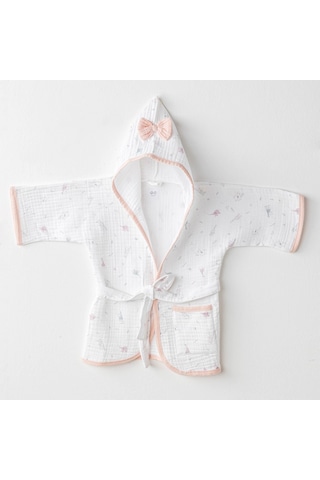 Kız Bebek Bornoz Bathrobe Love Family Muslin Ac25519 18 - 24 Ay