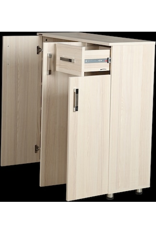 Ayakkabılık Beyaz Çok Amaç Model Parlak Akçaağaç Hard suntalem Demonte 5raf 1çekmece El Yapım Açık Kahverengi