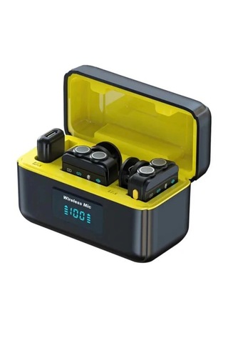 Q09 Iphone Ve Type-c Uyumlu Kablosuz Yaka Mikrofonu Göstergeli Led Şarj Kutulu Gürültü Azaltma