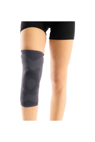Ligament Ve Patella Destekli Fleksible Balenli Dizlik Örgü Kumaş Gri