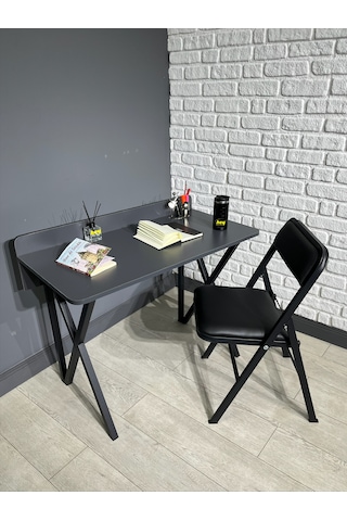 Buse Çalışma Masası Ofis Bilgisayar Masası +katlanır Sandalyeli
