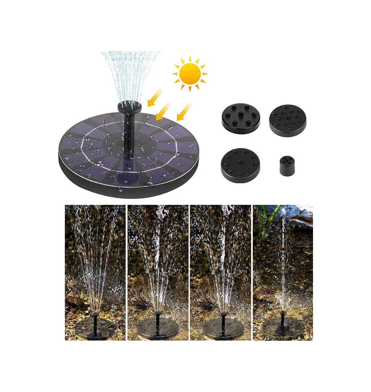 Dianziye Güneş Enerjili Dalgalı Kuş Banyosu Akışkan Fontanesi - Bahçe, Havuz, Teras İçin Verimli Su Pompa