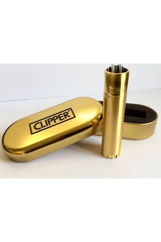 Clipper Metal Çakmak Özel Kutulu Gold Cliper Çakmak Gazı