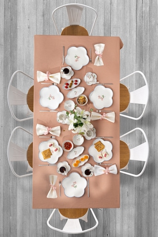 Emsan Lilium Porselen 32 Parça 6 Kişilik Kahvaltı / Servis Takımı Beyaz