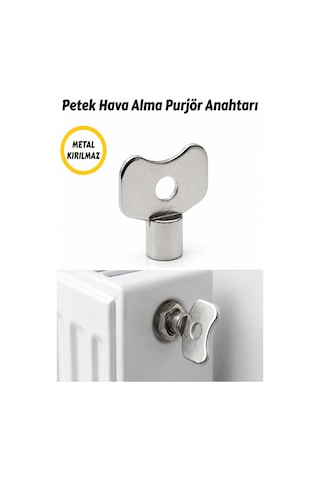 Petek Hava Alma Anahtarı Purjör Anahtarı Metal Kırılmaz Kaliteli Radyatör Hava Alma Aparatı
