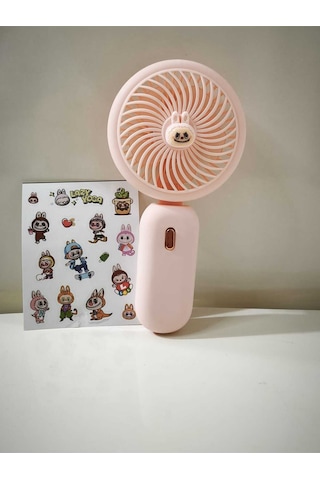 Şarjli Mini El Fanı Masa Fanı Soğutucu Masa Üstü Vantilatör Usb 3 Kademeli Olup Sticker li
