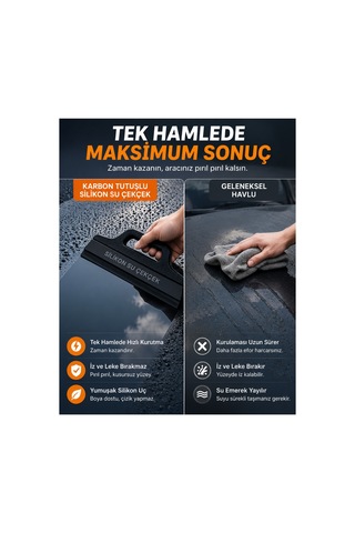 Araç Camlari Ve Kaportasi Için Uygun, Sapli Ve Çizilmeye Dayanikli Silikon Çekçek.