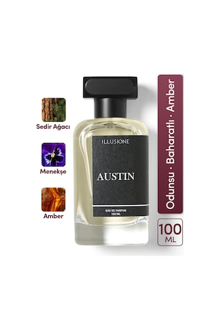 Austin Edp Erkek Parfüm 100ml Odunsu - Baharatlı - Amber Erik, Sedir, Paçuli, Misk