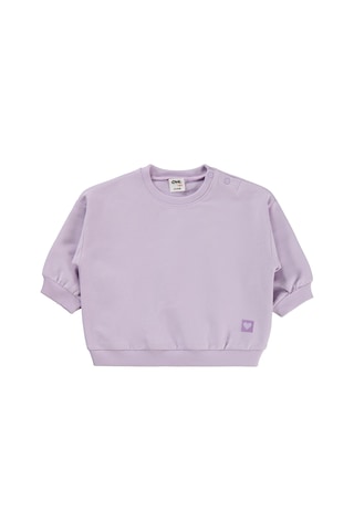 Civil Baby Civil Basic Kalp Etiketli 6-18 Ay Sweatshirt - Lila
