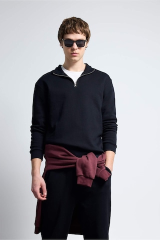 Defacto Dik Yaka Yarım Fermuarlı Sweatshirt F9323ax26spbk81 Siyah-bk81