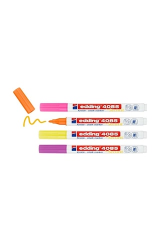 Edding 4085 Tebeşir Chalk Kalem Seti Fosforlu 4'Lü