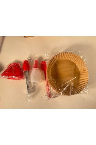 Suofeng Yemek Sınıfı Yağ Emici Kağıt 16x4.5cm - Hava Fritözü, Fırın, Mikrodalga Uygun - 120 Adet + Yağ Fırçası, Yemek Kırıcı, Isıya Dayanıklı El Kırıcı Ve Yağ Flakonu Seti Çok Renkli