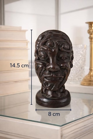 Dekoratif Otantik Büst Heykel Modern Salon Ofis Masa Üstü Biblo Vintage Ahşap Görünümlü Dekor 14,5 Cm Diğer