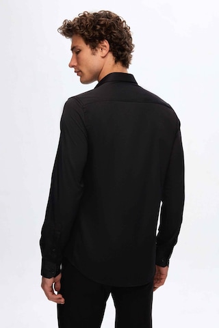 Twn Slim Fit Siyah Düz Gömlek 5ef02ad10288m 001