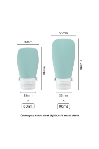 Silikon Seyahat Dağıtım Şişesi Seti-90ml 4'lü Set