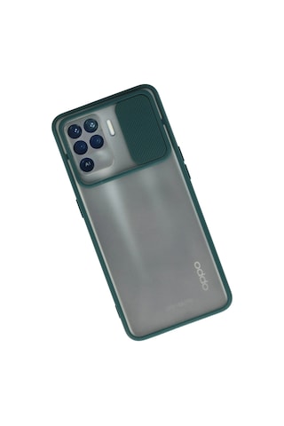 Newface Oppo Reno 5 Lite Kılıf Palm Buzlu Kamera Sürgülü Silikon Semeglbl - 87 - Yeşil