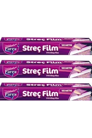 Kesme Bıçaklı 100m Streç Film Üçlü Paket