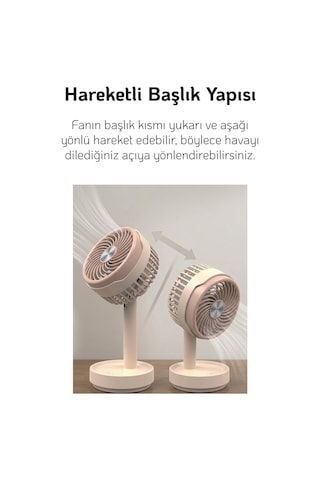 El Fanı Masaüstü Vantilatör Soğutucu Teleskopik 3 Kademe Type-c Hızlı Şarj Mini Soğutucu