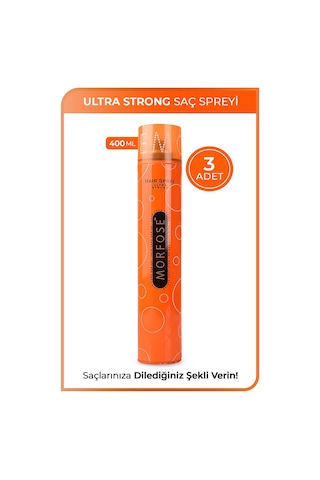Morfose Ultra Strong Saç Spreyi 3 x 400 ML