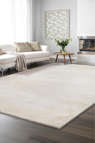 Peluş Post Shaggy Çocuk Odası Oturma Odası Salon Mutfak Halısı,yıkanabilir Kilim,antrasit Krem Krem
