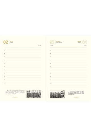 2026 Atatürk Ajanda Yıllık Atatürk Ajandası Kenar Boyalı 17x24 Cm Renksiz