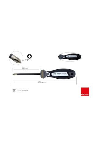 Ceta Form Ph1 X 80 Mm Elmas Kayma Önleyici Yıldız Tornavida F14d-001-080