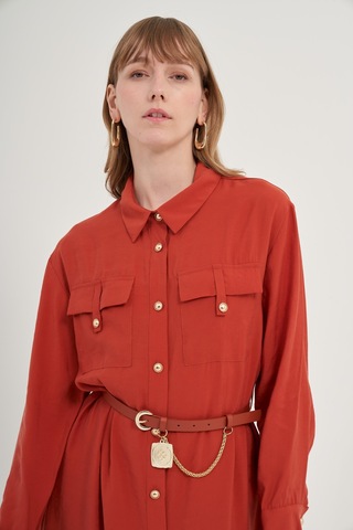 Ftz Modal Elbise Bakır 31016 Bakır