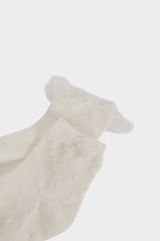 DeFacto Kız Bebek Kurdele 2'li Pamuklu Uzun Çorap E5025A5NSWT1 Beyaz