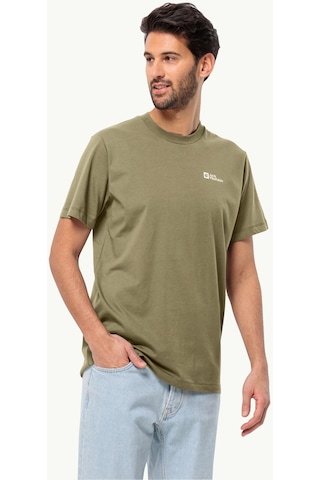 Jack Wolfskin Essential T M Erkek T-shirt-28377-yeşil Yeşil