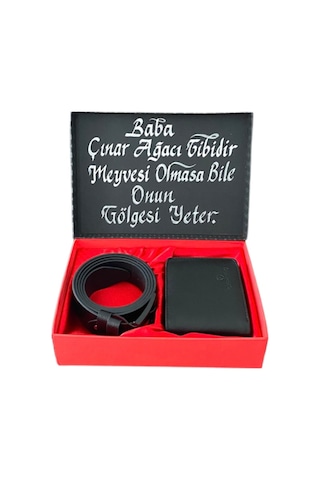 Carlino Erkek Siyah Deri Kemer Ve Cüzdan Hediye Seti Siyah