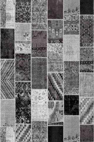 Gri Patchwork Desenli Dokuma Leke Tutmaz Masa Örtüsü Mso292n11