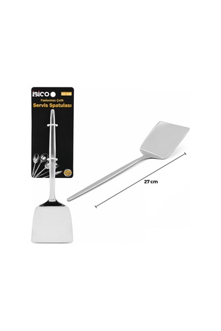 Krom Kaplama Metal Servis Spatula 27 Cm Sarı