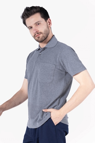 Polo Yaka T-shirt %100 Pamuk Cepli Füme Melanj