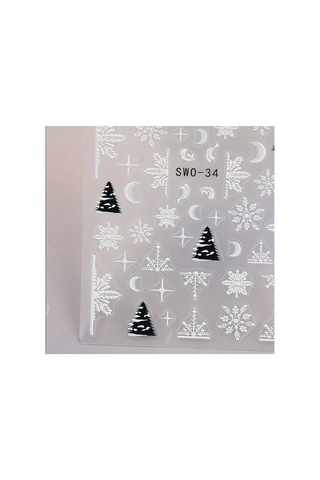 Kurabiye Adam Çam Ağacı Kar Tanesi Noel 3d Tasarım Yapışkan Sticker Tırnak Dövmesi Nail Art