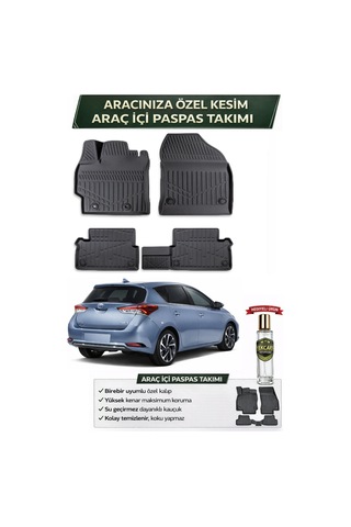 Toyota Auris 2019 Model Aracınıza Özel Üretim Esnek Kauçuk Paspas Takımı