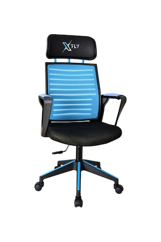 Xfly Plastik Ayaklı Oyuncu Koltuğu - Mavi File - 2395D0542