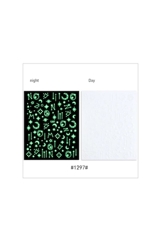 Karanlıkta Parlayan Burçlar Yıldızlar Tırnak Sticker Tırnak Etiketi Nail Art Jo-1297