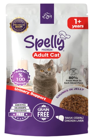 Spelly Pouch Tavuklu Ciğerli Yetişkin Kedi Maması 24 x 85 G