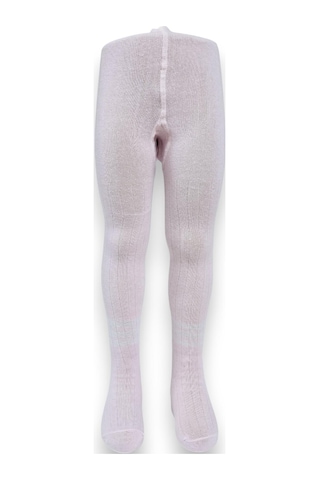 Çizgili Pamuklu Çocuk Külotlu Çorap Pembe