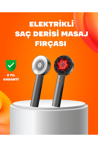 Kırmızı - 933 - Işık Terapi Saç Derisi Masaj Tarağı 3 Modlu - Zero-hls - Yağ Hazneli