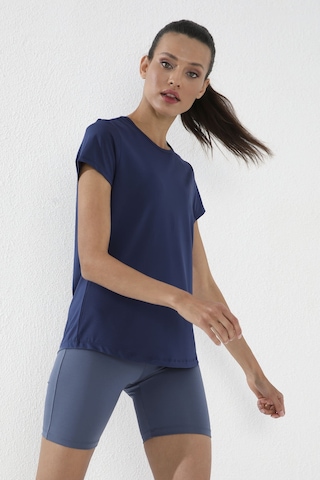 İndigo Basic Kısa Kol Standart Kalıp O Yaka Kadın T-shirt - 97144 Indigo